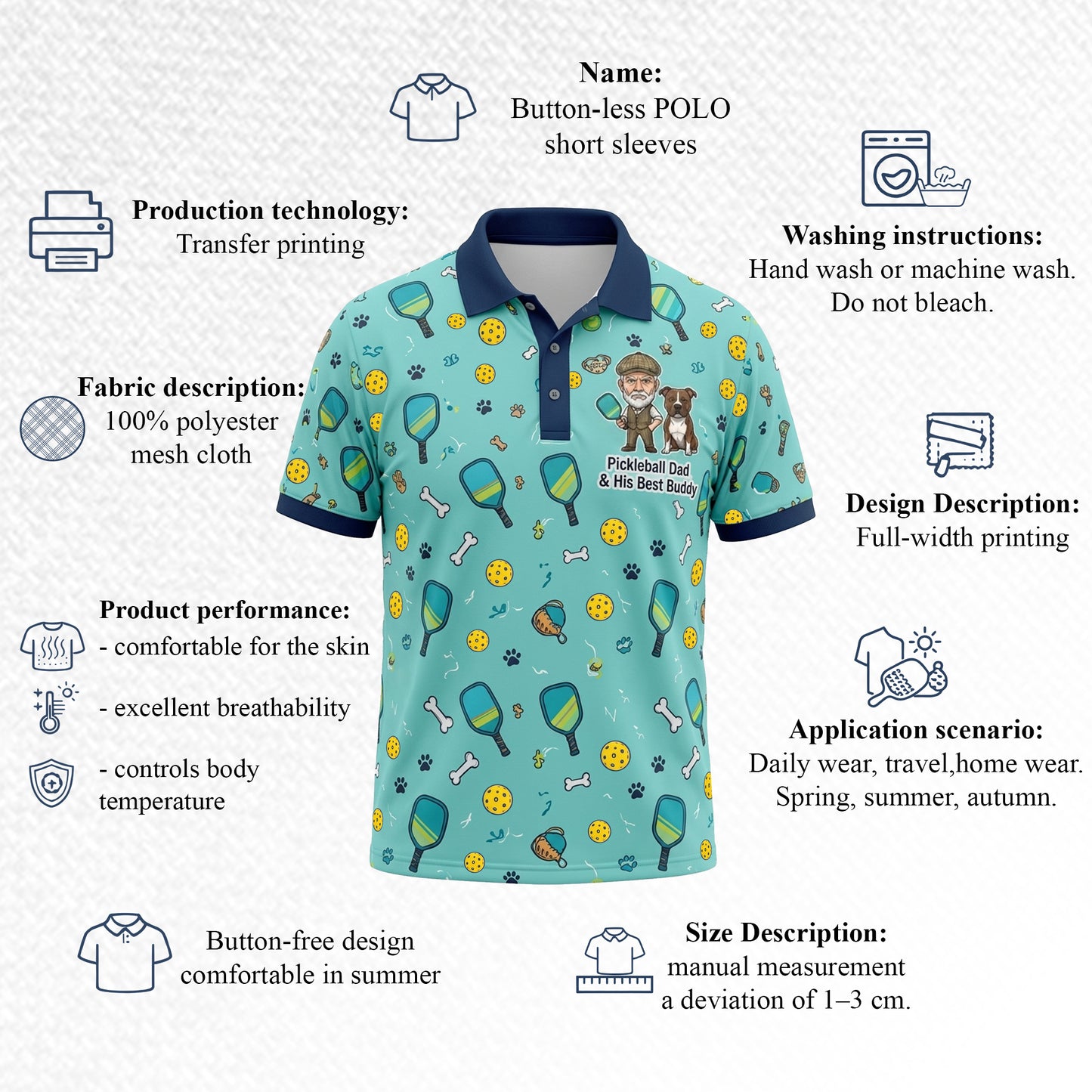 Pickleball Dad & His Best Buddy Polo Shirt for Men