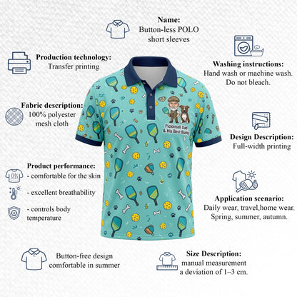 Pickleball Dad & His Best Buddy Polo Shirt for Men