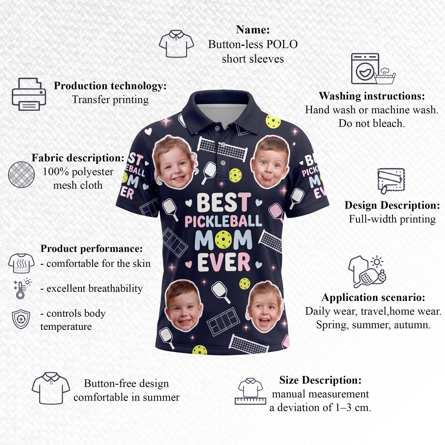 Best Pickleball Mom Ever Custom Photo Polo Women