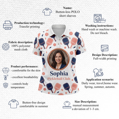 Women's Personalized Pickleball Club Polo Shirt