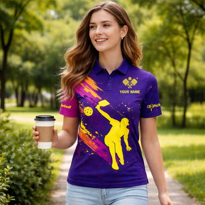 Pickleball Polo Shirt Personalized Name Sport Performance Shirt Unisex Athletic Gift