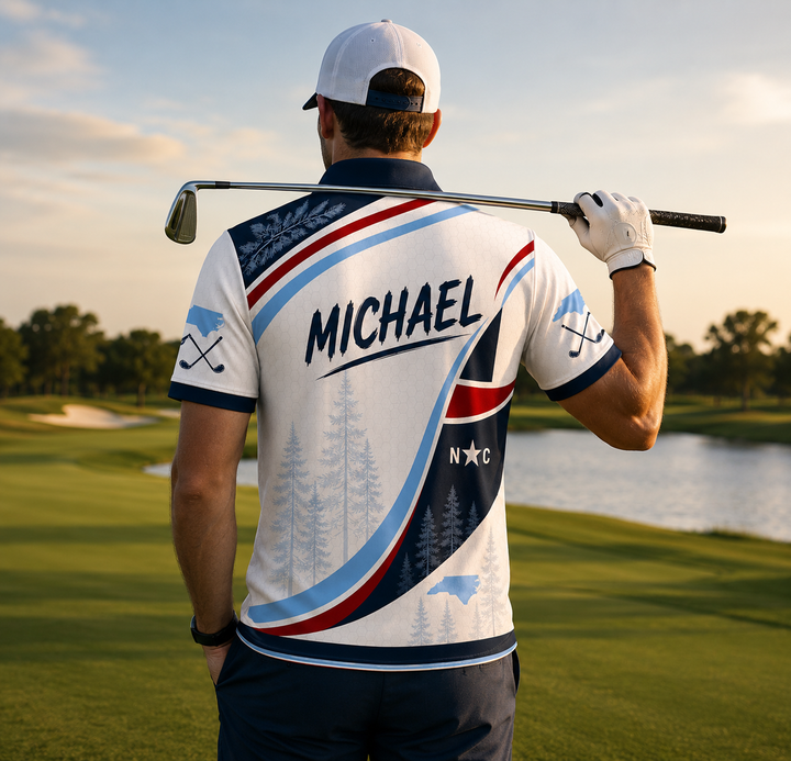 North Carolina Golf Polo - Personalized Polo shirt - All over printed