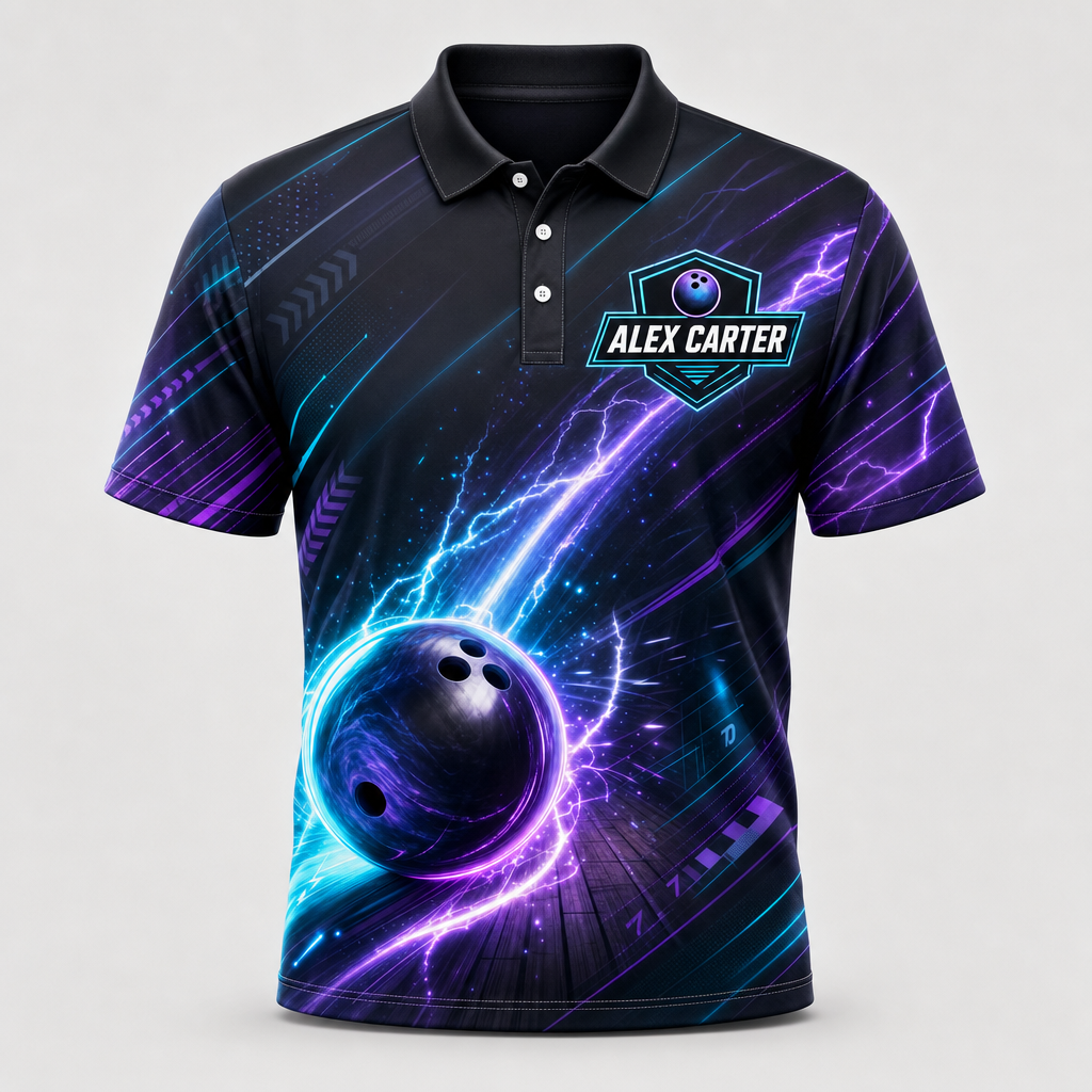 Neon Strike Bowling Polo – Personalized Team & Player Name - Hero
