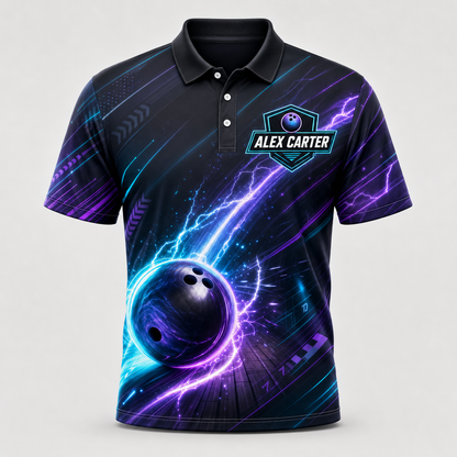 Neon Strike Bowling Polo – Personalized Team & Player Name - Hero