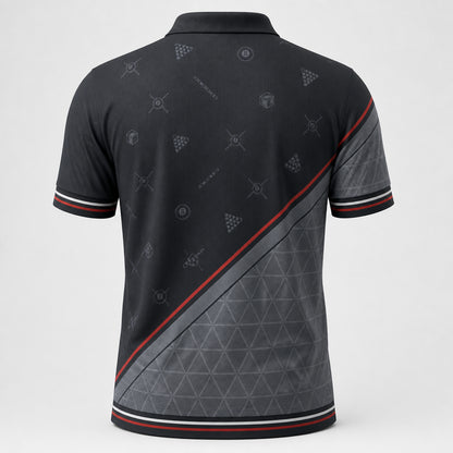 Custom Billiards Team Polo – Player Name + Team Name - Back view