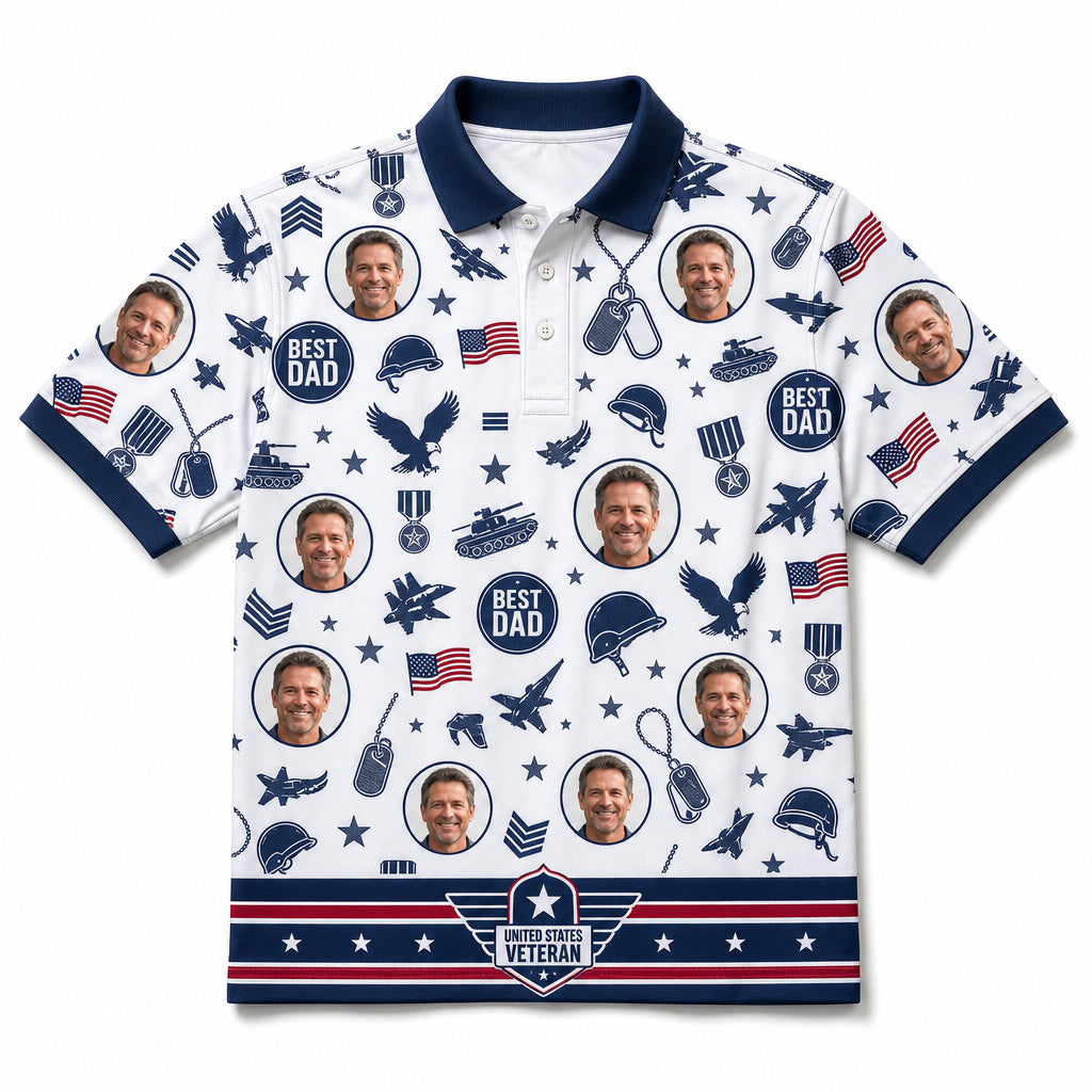 Veteran Dad AOP Polo - Hero