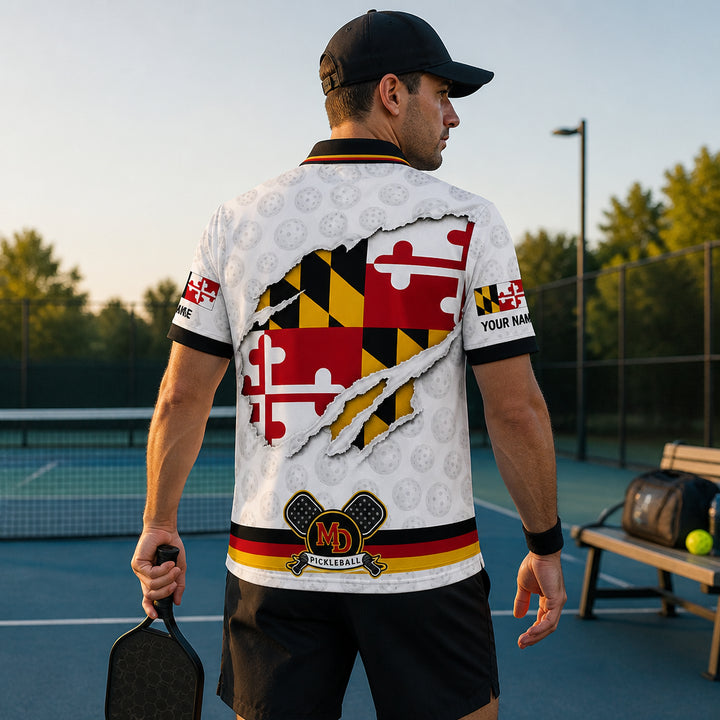 Maryland Flag Eagle Pickleball Polo - How to customize