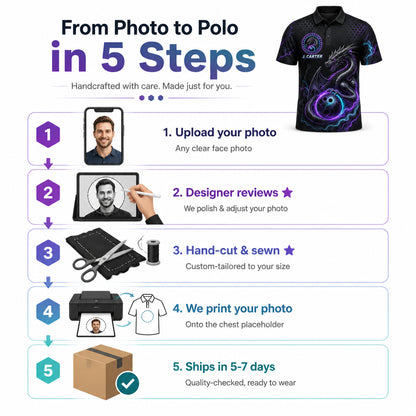 Dragon Bowling Team AOP Polo — Custom Team & Name - How it is made