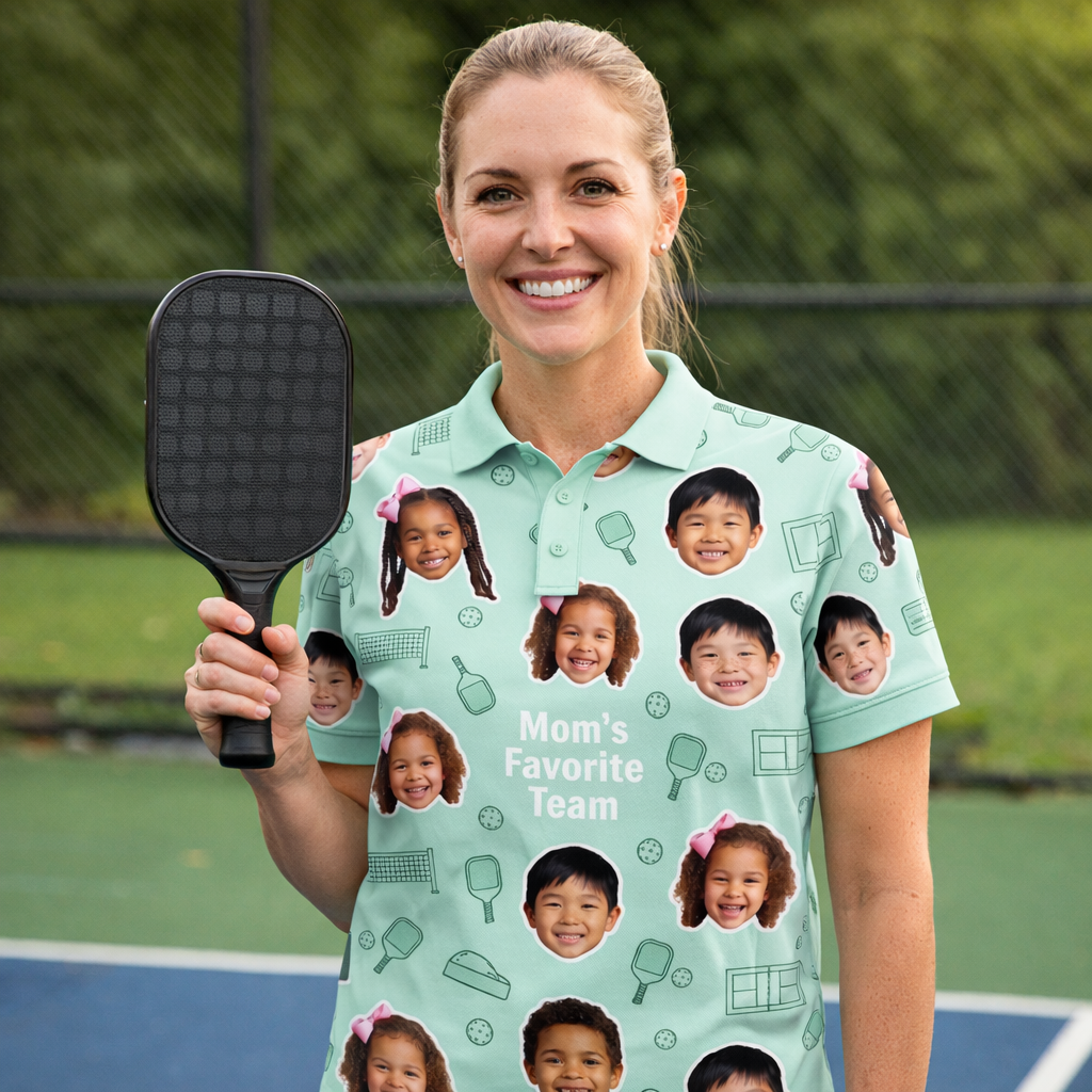 Mom's Favorite Team Custom Photo Pickleball Polo