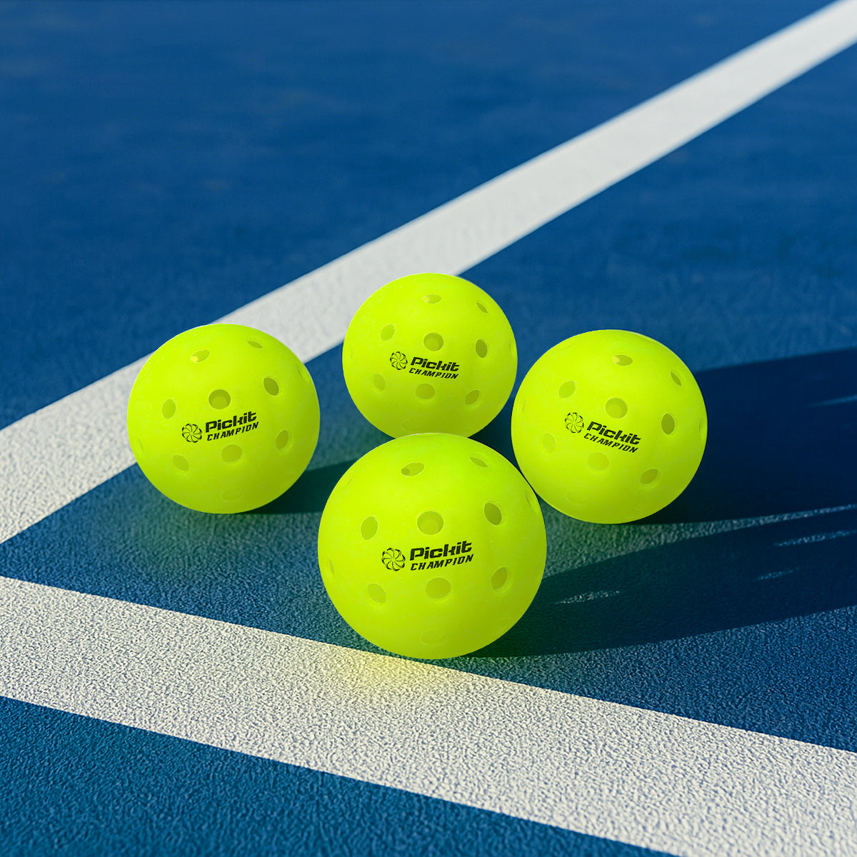 Pickit Champion Pickleball Balls – Indoor & Outdoor – 4 or 60 Pack