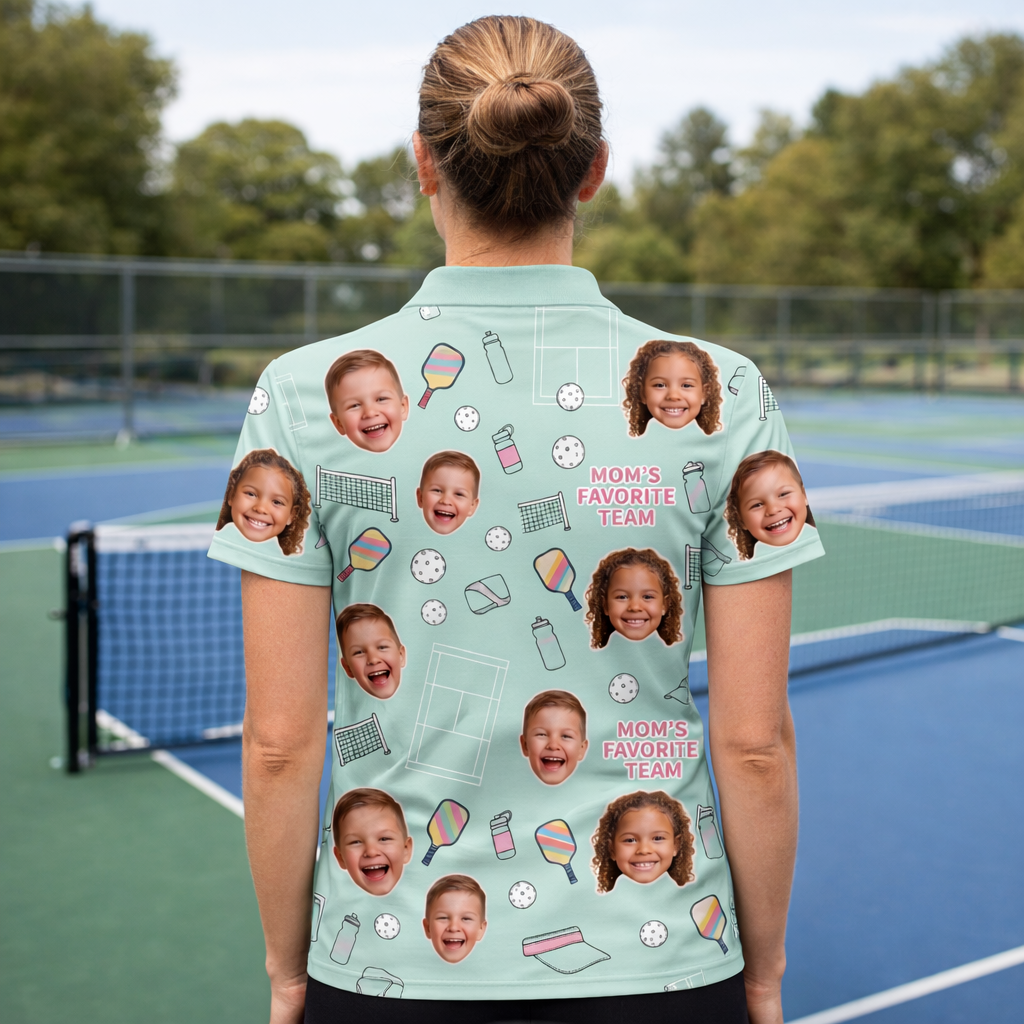 Custom Kids Photo Mom's Favorite Team Pickleball Mint