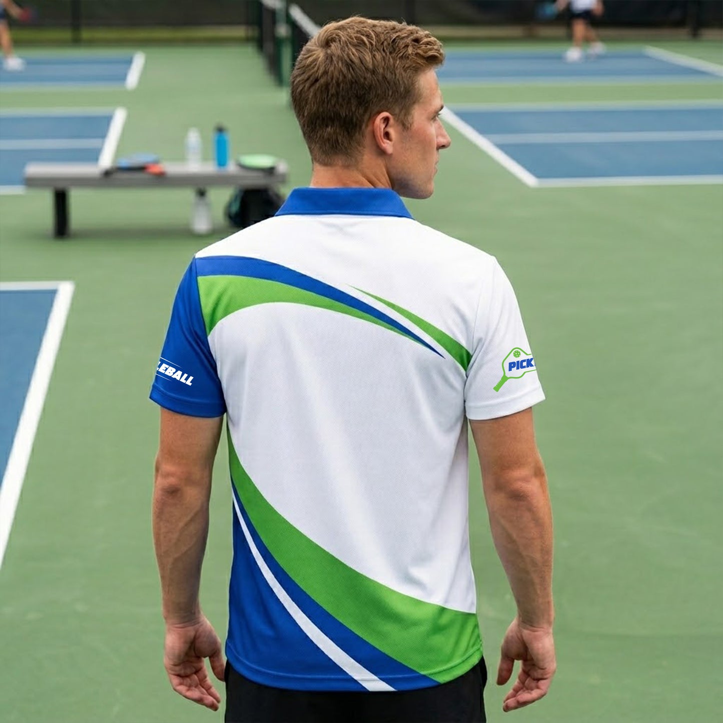 Personalized Pickleball Polo Shirt Funny Pickle Ballin Cactus Graphic Custom Name Sport Performance Tee
