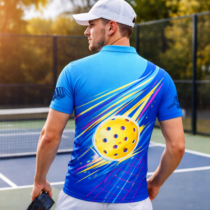 Personalized Pickleball Polo Shirt Custom Name Breathable Sport Performance Shirt