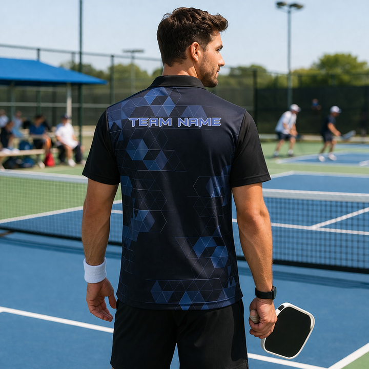 Custom Name Pickleball Polo Shirt 3D Neon Player Performance All Over Print Team Shirt