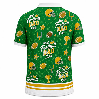 Best Football Dad Ever Custom Photo Polo - Back view
