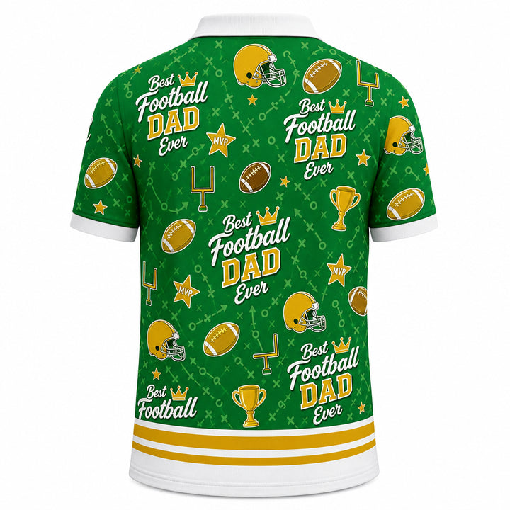 Best Football Dad Ever Custom Photo Polo - Back view