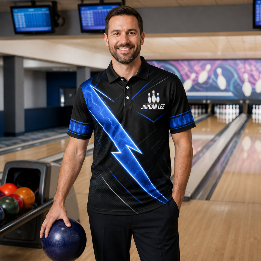Custom Bowling Team Polo — Name & Team - Lifestyle 1
