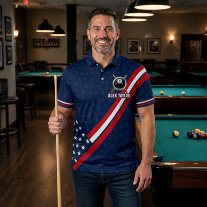 Custom USA Billiards Team Polo – Name & Team - Lifestyle 1