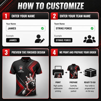 Custom Bowling Team AOP Polo – Player & Team Name - How to customize