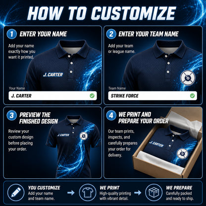 Custom Billiards Energy AOP Polo – Team & Player Name - How to customize