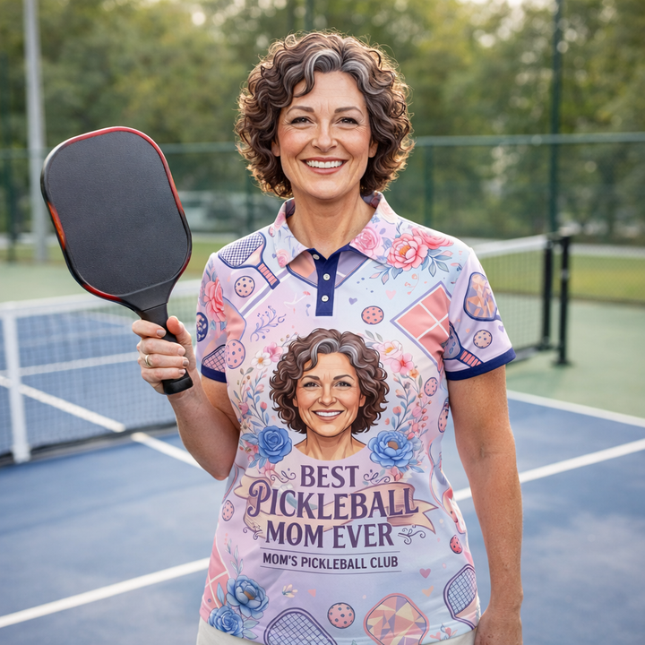 Best Pickleball Mom Ever Polo Shirt for Women