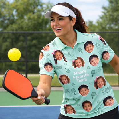 Mom's Favorite Team Custom Photo Pickleball Polo