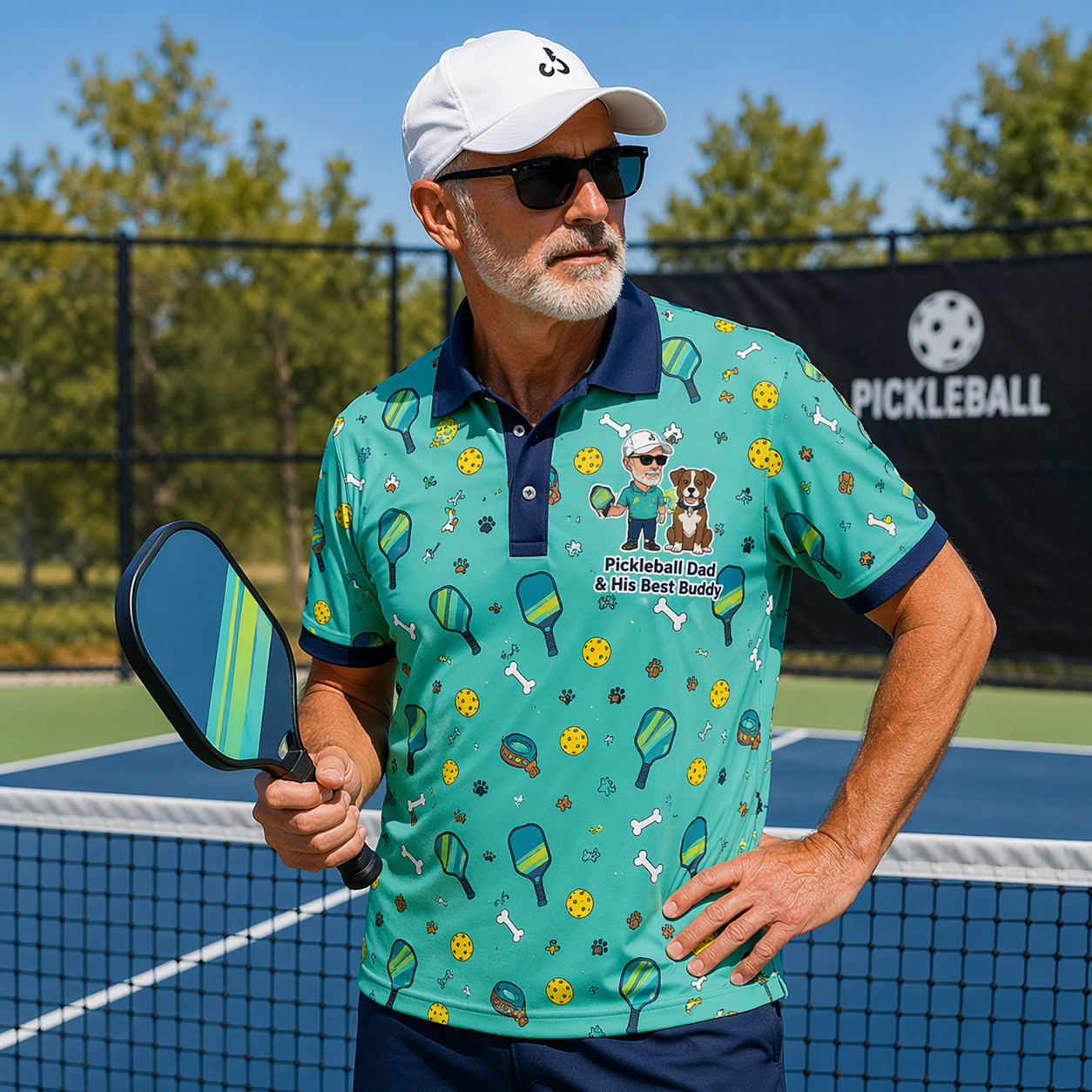 Pickleball Dad & His Best Buddy Polo Shirt for Men
