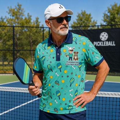 Pickleball Dad & His Best Buddy Polo Shirt for Men