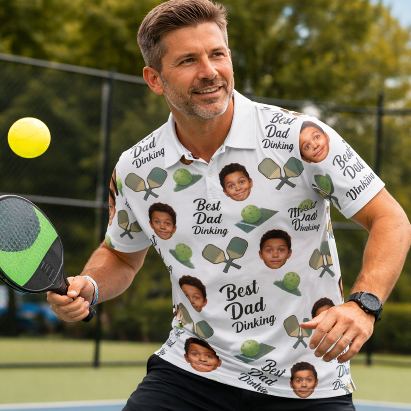 Custom Photo Face Paddle Ball Moisture Wicking