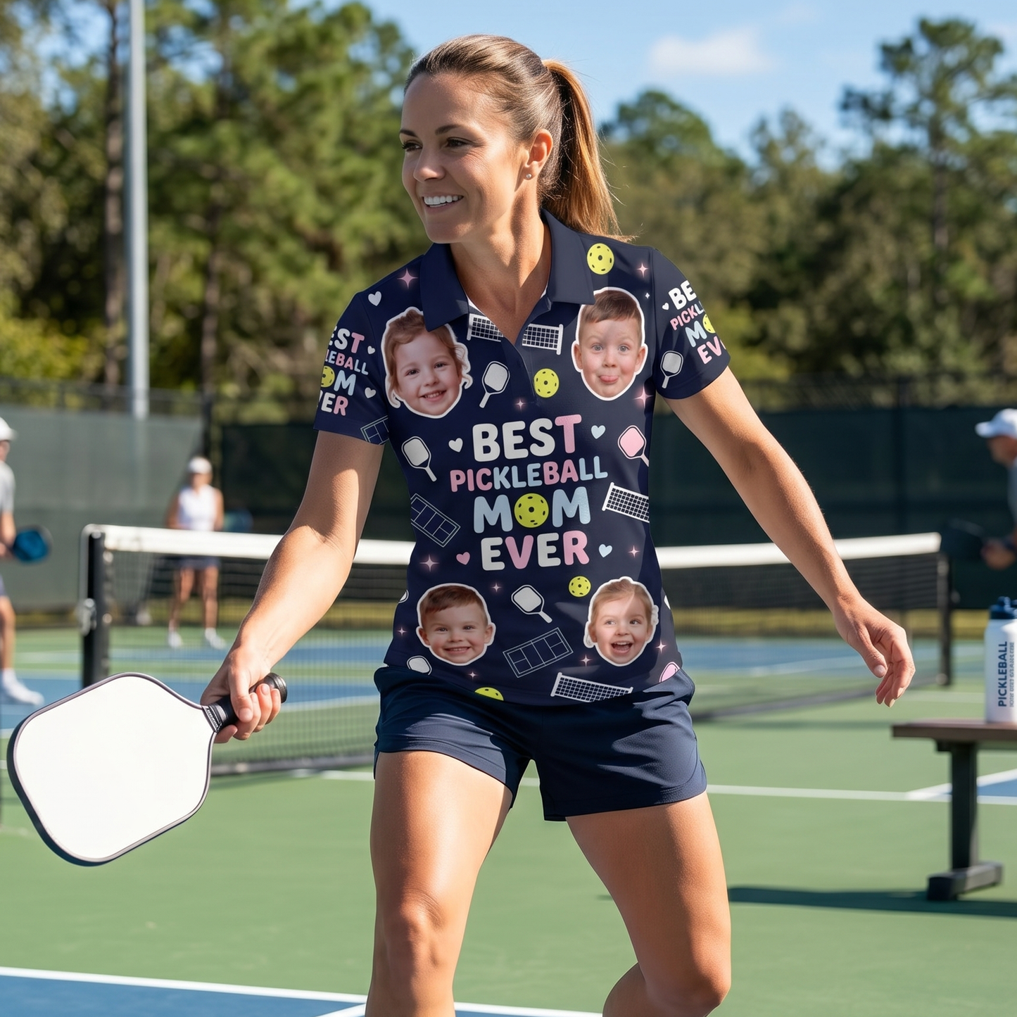 Best Pickleball Mom Ever Custom Photo Polo Women