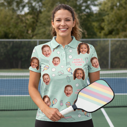 Custom Kids Photo Mom's Favorite Team Pickleball Mint