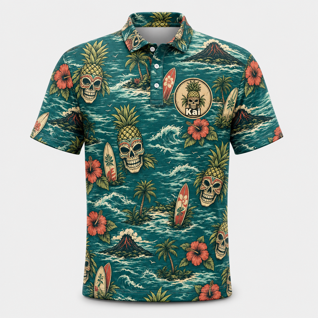 Personalized Tiki Skull Tropical AOP Polo - Personalized Polo shirt - All over printed 6fb0b143-4973-4bce-a6be-c6ad53baaf03.png