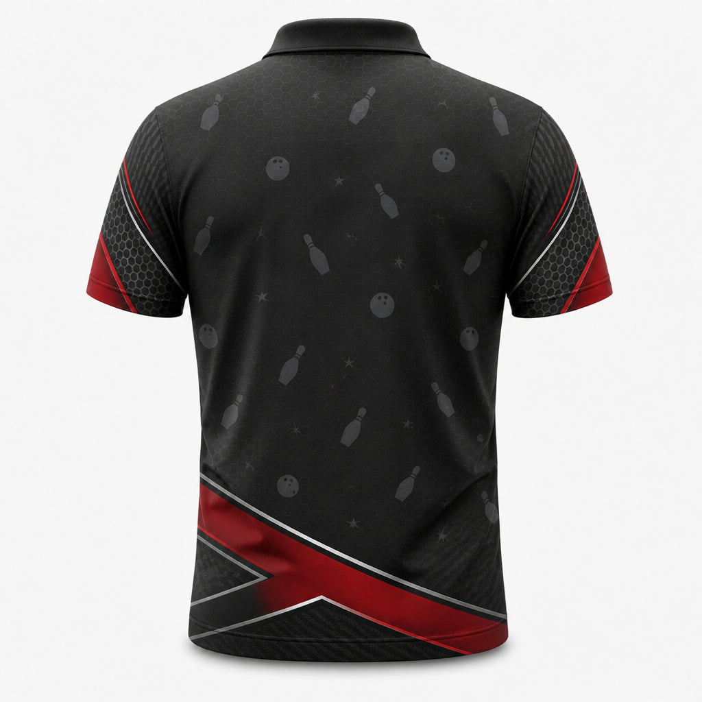 Custom Bowling Team AOP Polo – Player & Team Name - Back view
