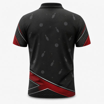 Custom Bowling Team AOP Polo – Player & Team Name - Back view