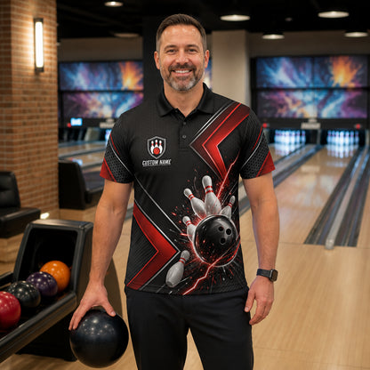 Custom Bowling Team AOP Polo – Player & Team Name - Lifestyle 1