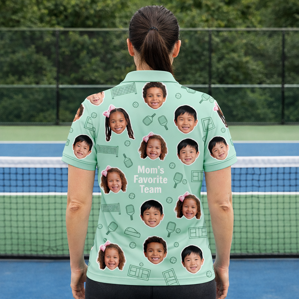 Mom's Favorite Team Custom Photo Pickleball Polo
