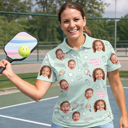 Custom Kids Photo Mom's Favorite Team Pickleball Mint