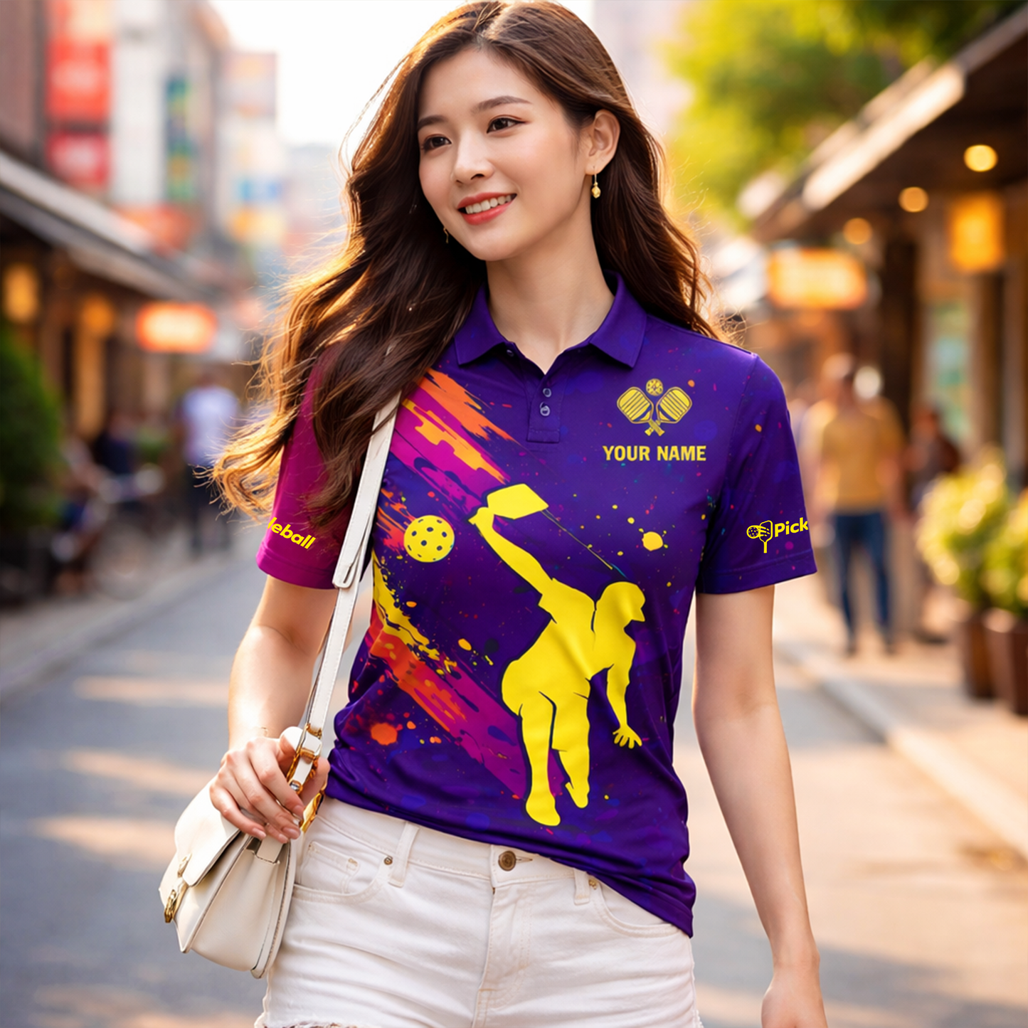 Pickleball Polo Shirt Personalized Name Sport Performance Shirt Unisex Athletic Gift