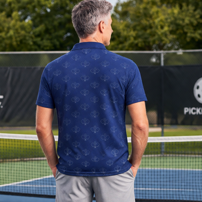 Best Pickleball Dad Ever Navy Polo Shirt for Men