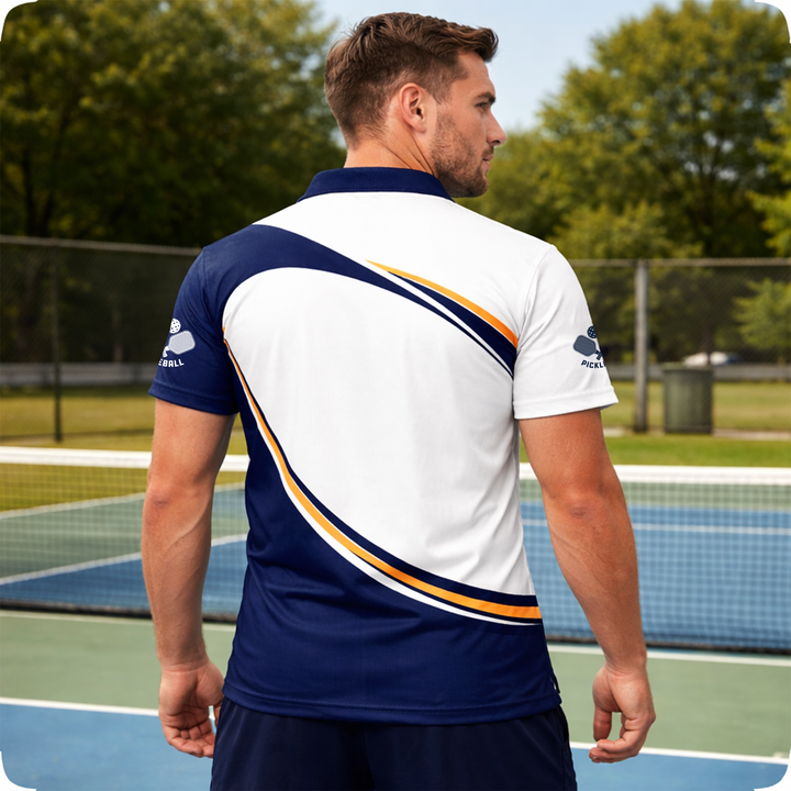 Custom Pickleball Polo Shirt Personalized Name All Over Print Performance Sports Shirt for Men Women