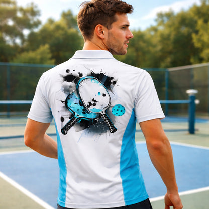 Pickleball Polo Shirt Custom Name Paddle Graphic Sports Shirt Men Women Pickleball Team Shirt