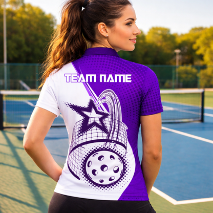 Custom Name Team Pickleball Polo Shirt for Men
