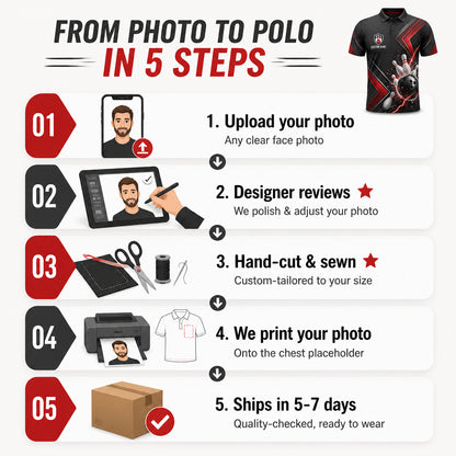 Custom Bowling Team AOP Polo – Player & Team Name - How it is made