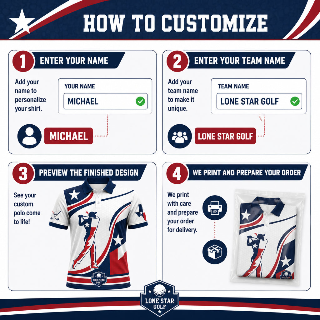 Texas Golf Polo - How to customize