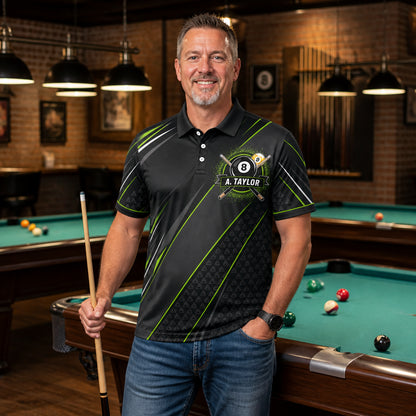 Custom Billiards Team AOP Polo — Name & Team - Lifestyle 2