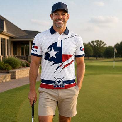 Texas Flag Eagle Golf Polo - Lifestyle 2