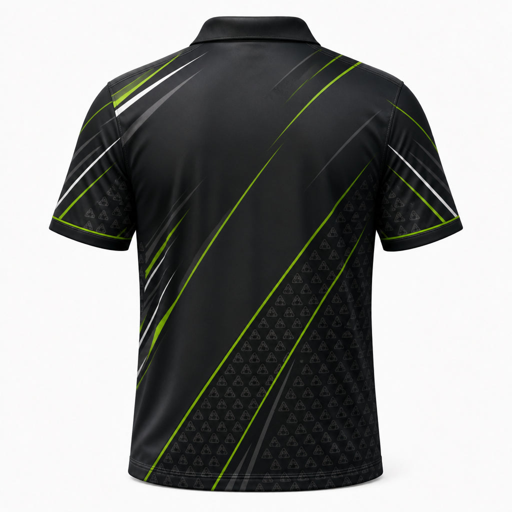 Custom Billiards Team AOP Polo — Name & Team - Back view