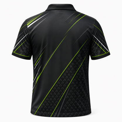 Custom Billiards Team AOP Polo — Name & Team - Back view