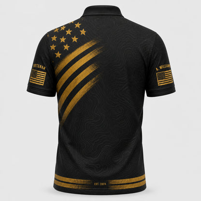 We the People 250 — Custom Name Patriotic Polo - Back view