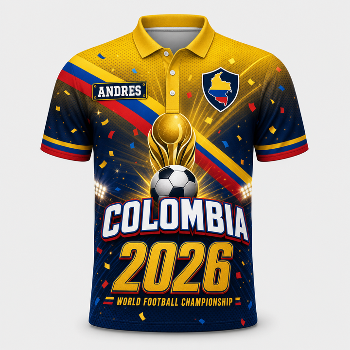 COLOMBIA 2026 — World Football Championship - Personalized Polo shirt - All over printed 8b40d2c3-57a3-4bf9-a4ff-eed87a6ff560.png